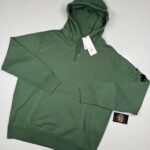 CP Company 099A Cotton Diagonal Fleece Hoodie in Green