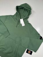 CP Company 099A Cotton Diagonal Fleece Hoodie in Green - Image 5