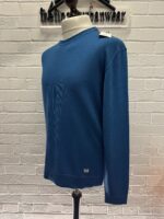 CP company 168A crew knit in sea island cotton.  Colour - Lyon’s Blu - Image 9