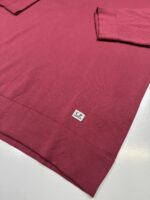 CP company 168A crew knit in sea island cotton.  Colour - Red Bud - Image 2