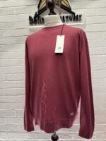 CP company 168A crew knit in sea island cotton.  Colour - Red Bud - Image 5