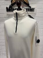 CP company 035A Light Fleece 1/4 zip Sweatshirt in Gauze white  -   XS / P2P 20” - Image 4