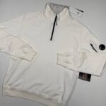 CP company 035A Light Fleece 1/4 zip Sweatshirt in Gauze white  -   XS / P2P 20”
