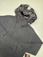 CP Company 159A Diagonal Fleece Hooded Sweatshirt in Black  • XXL / P2P 25” - Image 2