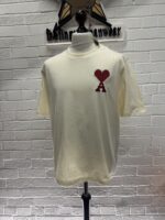 AMI PARIS Ami De Coeur UTS362.726 -  White Cream Zig Zag T-Shirt - Image 9