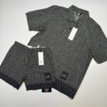 C.P. Company flatt Nylon baja-print cotton shirt + shorts set  - Black