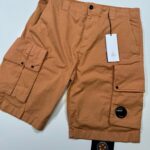 CP Company 268A Bermuda Cargo shorts in Twill Stretch. - Peach -     Size 48 / w32”