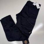 CP Company 058A Satin Stretch Cargo Pants in Navy