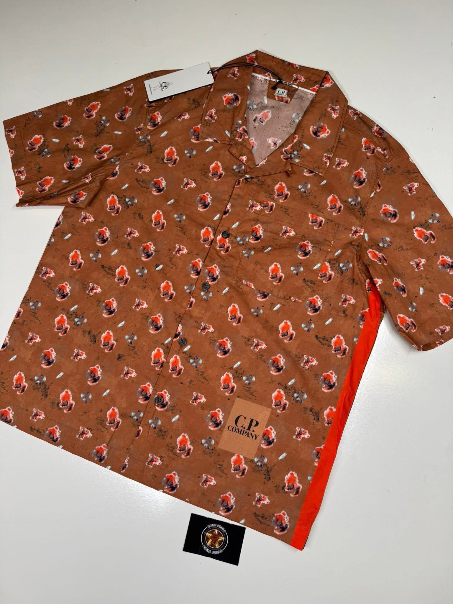 img_7095-2 C.P. Company sponged print cotton shirt - Orange - Image 1