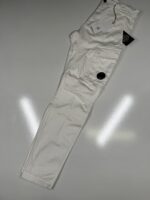 CP Company 056A Satin Stretch Cargo Pants in Gauze White - Image 3
