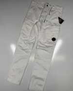 CP Company 056A Satin Stretch Cargo Pants in Gauze White - Image 4