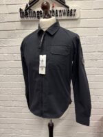 CP COMPANY 158A Gabardine overshirt in Navy - Image 4