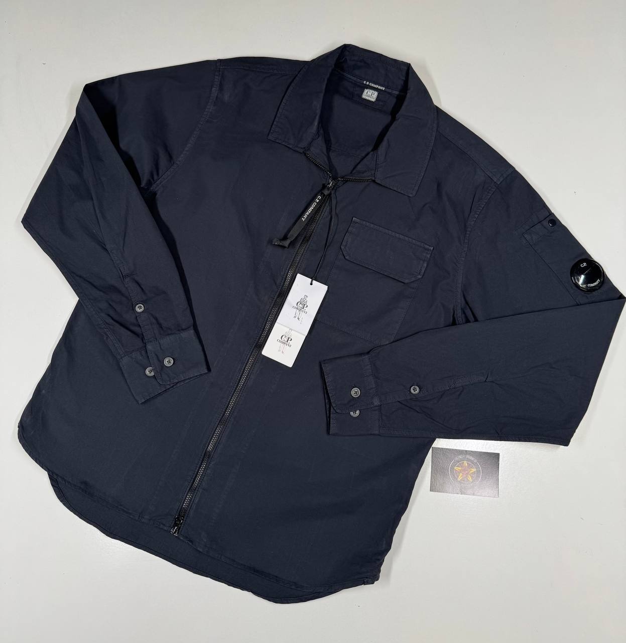 img_7308 CP COMPANY 158A Gabardine overshirt in Navy - Image 1