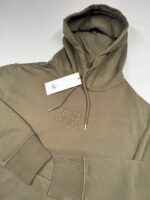 CP COMPANY 099B COTTON DIAGONAL FLEECE HOODED SWEATSHIRT IN GREEN - Image 2