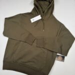 CP COMPANY 099B COTTON DIAGONAL FLEECE HOODED SWEATSHIRT IN GREEN