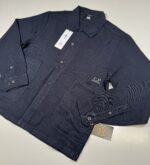 CP Company broken linen/cotton overshirt in navy / 888 - Image 2