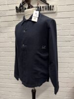 CP Company broken linen/cotton overshirt in navy / 888 - Image 5