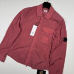 C.P. COMPANY 039A Chrome-R Zipped Overshirt in Red Bud / 577   -     XS / P2P 19.5”