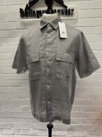 CP Company 210A Linen Short sleeve shirt in Grey /913   -    Large  / 21.5” P2P - Image 5