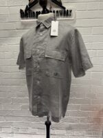 CP Company 210A Linen Short sleeve shirt in Grey /913   -    Large  / 21.5” P2P - Image 6