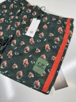 C.P. Company sponged print flatt Nylon shorts-Duck Green - Image 2