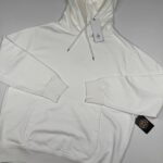 CP COMPANY 099B COTTON DIAGONAL FLEECE HOODED SWEATSHIRT IN WHITE / 103 - XXL.   / P2P 27”