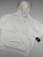 CP COMPANY 099B COTTON DIAGONAL FLEECE HOODED SWEATSHIRT IN WHITE / 103 - XXL.   / P2P 27”