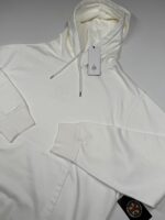 CP COMPANY 099B COTTON DIAGONAL FLEECE HOODED SWEATSHIRT IN WHITE / 103 - XXL.   / P2P 27” - Image 3