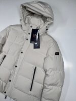 PAUL AND SHARK 4x4 Stretch GOOSE DOWN HOODED JACKET IN IVORY    -  medium   / p2p 22.5” - Image 3