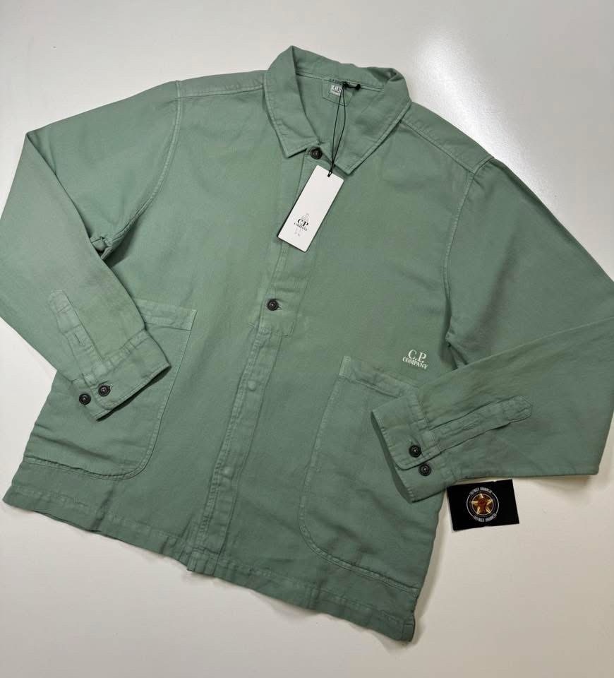 img_8284-3 CP Company broken linen/cotton overshirt in Green Bay
- Large / p2p 23” - Image 1