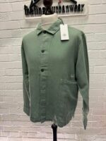 CP Company broken linen/cotton overshirt in Green Bay  - Large / p2p 23” - Image 3