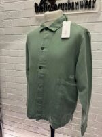 CP Company broken linen/cotton overshirt in Green Bay  - Large / p2p 23” - Image 4