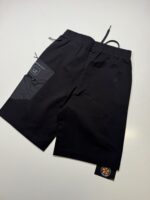 CP COMPANY METROPOLIS 016A PERTEX STRETCH FLEECE MIXED CARGO SHORTS IN BLACK - Image 3