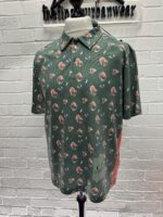 C.P. Company 283A sponged print cotton tacting polo shirt  - Duck Green - Image 4