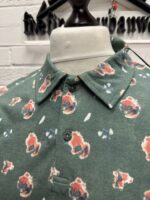 C.P. Company 283A sponged print cotton tacting polo shirt  - Duck Green - Image 5