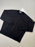 STONE ISLAND crew neck sweatshirt in black