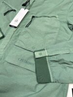 C.P. Company 108A Flatt Nylon Overshirt in Agave Green   -   Large / P2P 22.5” - Image 8