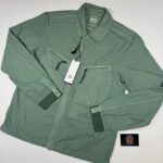 C.P. Company 108A Flatt Nylon Overshirt in Agave Green   -   Large / P2P 22.5”