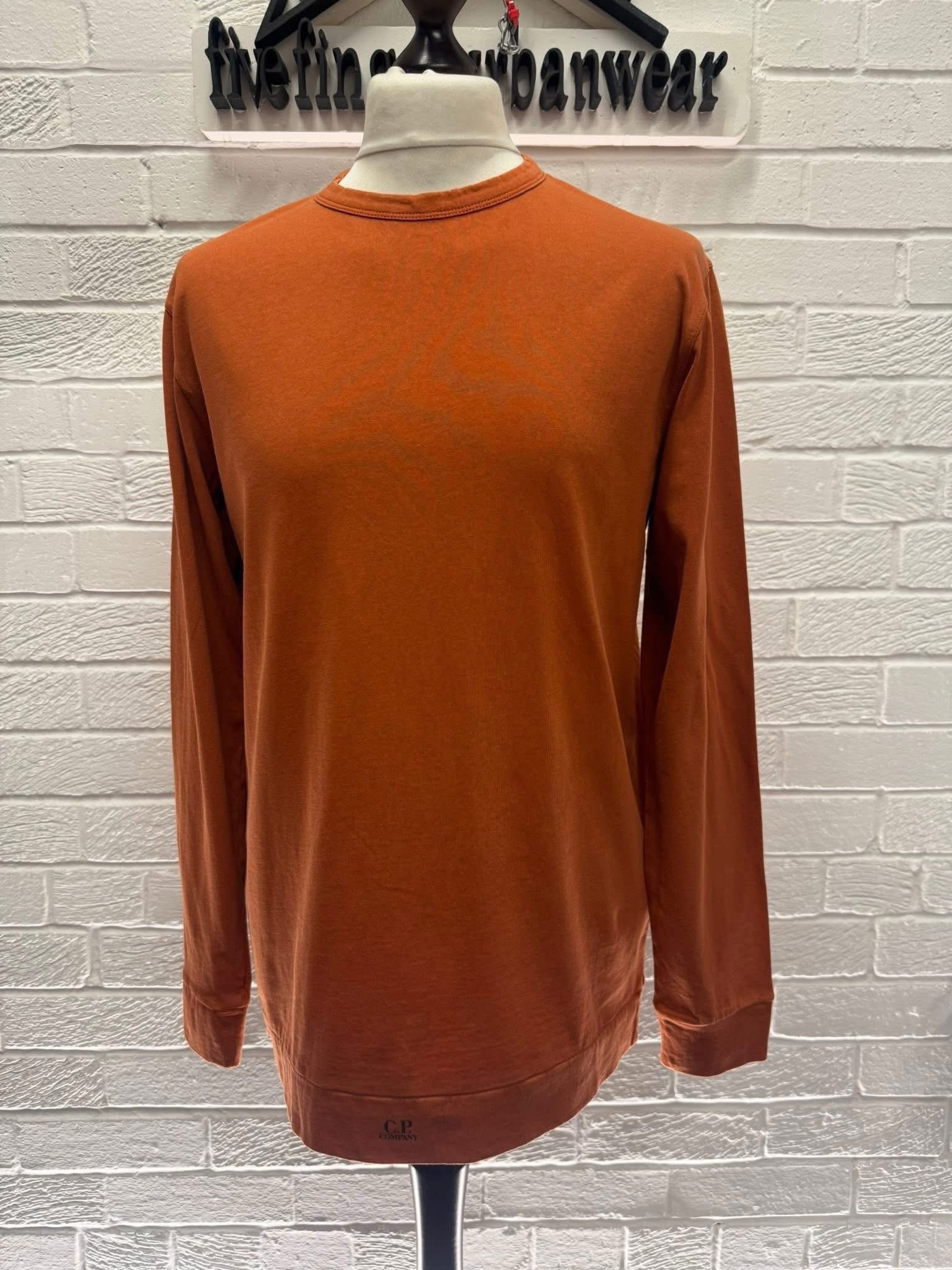 img_8969-3 CP Company Jersey1020 Longsleeve T-Shirt in Orange - Large. / p2p 21.5” - Image 1