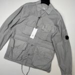 CP Company Flatt Nylon overshirt in Drissle Grey  - XS / p2p 20.5”