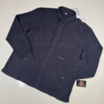 CP Company 159A broken linen/cotton overshirt in Navy