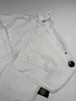 CP Company 301A  Long sleeve Linen Shirt in White - Image 3