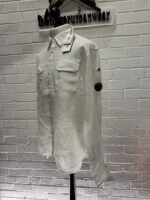 CP Company 301A  Long sleeve Linen Shirt in White - Image 4