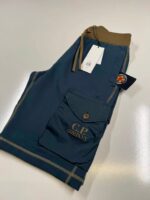 CP Company 160A  Bermuda shorts in diagonal fleece - Blue  -  XS  / w29” - Image 4