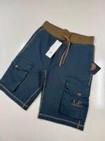 CP Company 160A  Bermuda shorts in diagonal fleece - Blue  -  XS  / w29”