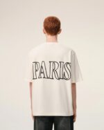 Ami Paris Cream Print Short sleeves t-shirt in thick cotton jersey. - Image 14
