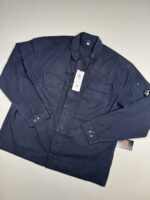 CP COMPANY 128A ORGANIC GABARDINE OVERSHIRT IN NAVY