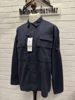 CP COMPANY 128A ORGANIC GABARDINE OVERSHIRT IN NAVY - Image 3