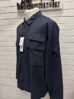 CP COMPANY 128A ORGANIC GABARDINE OVERSHIRT IN NAVY - Image 5