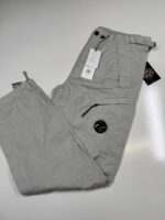 CP Company 276A Cotton Gabardine Cargo Pants in stone grey